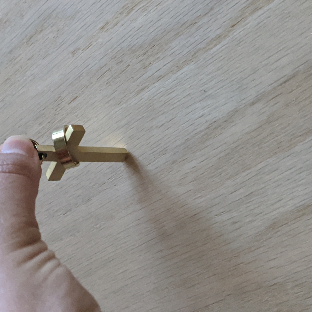 Solid Brass Cross Pendent Necklace - image 3